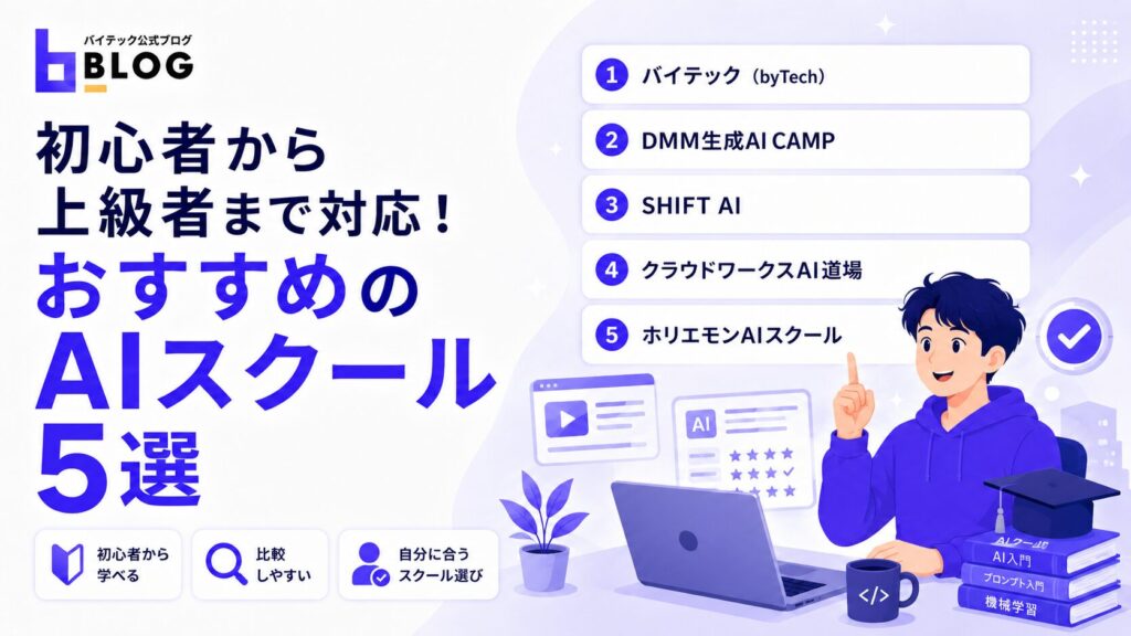初心者から上級者まで対応！おすすめのAIスクール5選