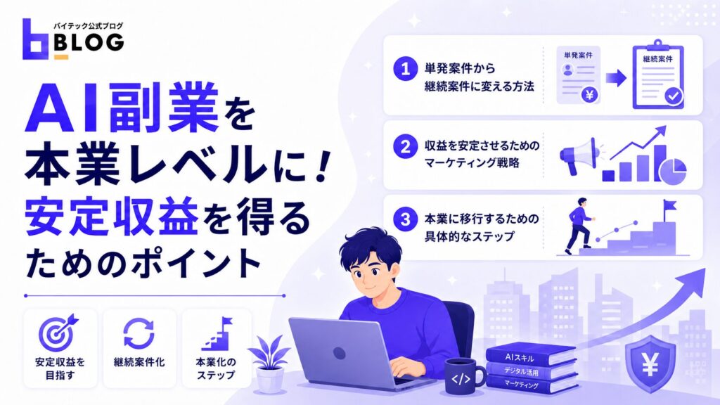 AI副業を本業レベルに！安定収益を得るためのポイント