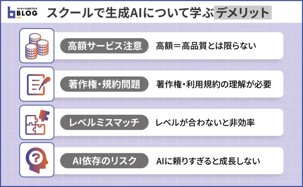 スクールで生成AIを学ぶデメリット