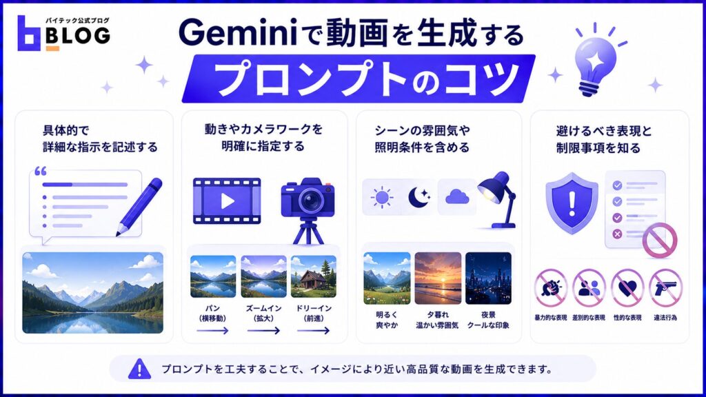 Geminiで動画を生成するプロンプトのコツ