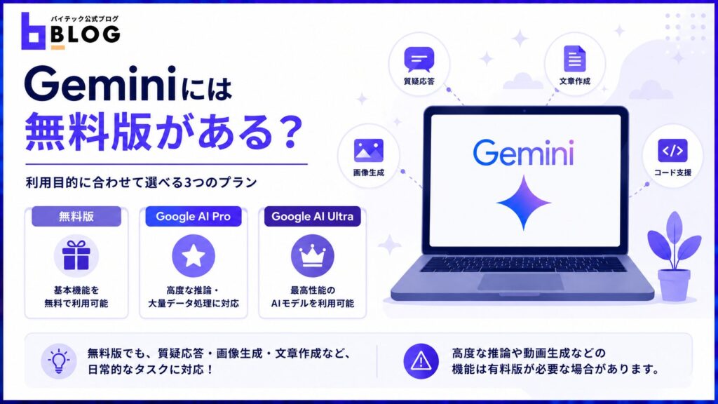 Geminiには無料版がある？