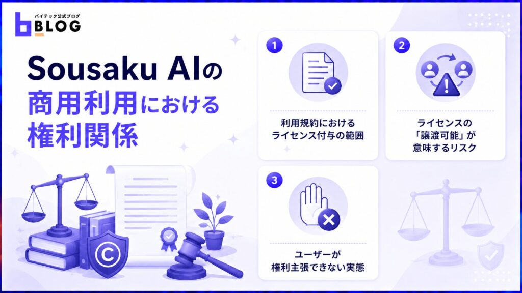 Sousaku AIの商用利用における権利関係