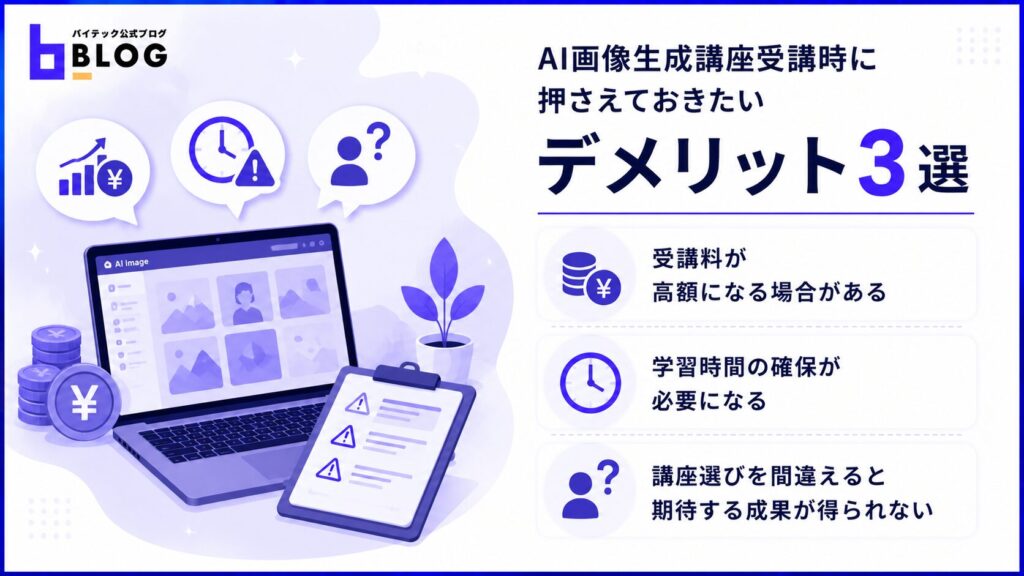 AI画像生成講座受講時に押さえておきたいデメリット3選