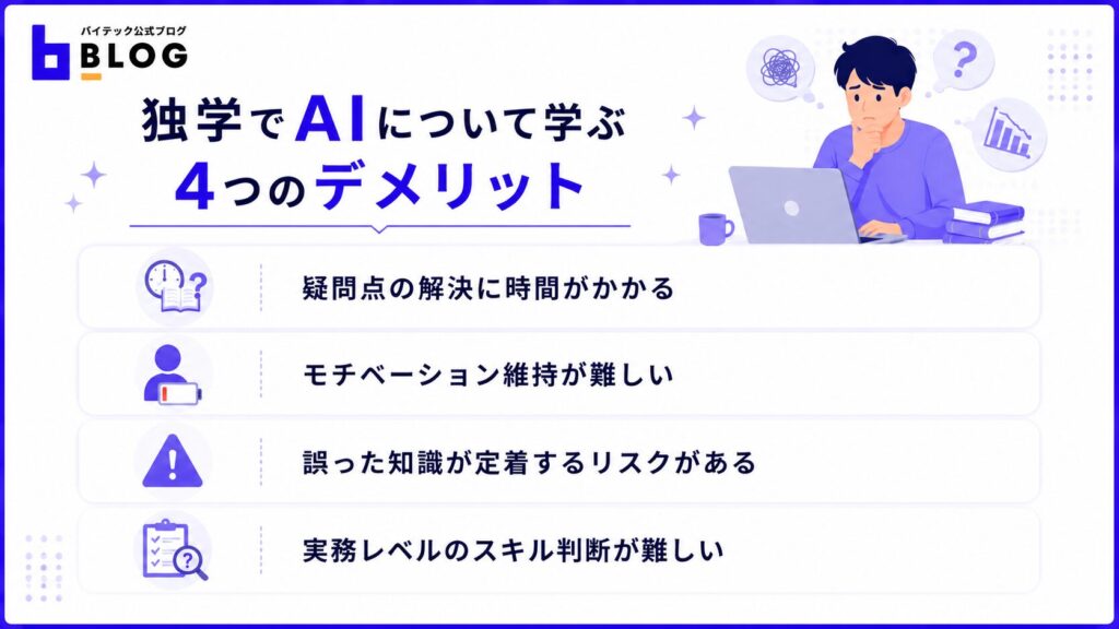 独学でAIについて学ぶ4つのデメリット