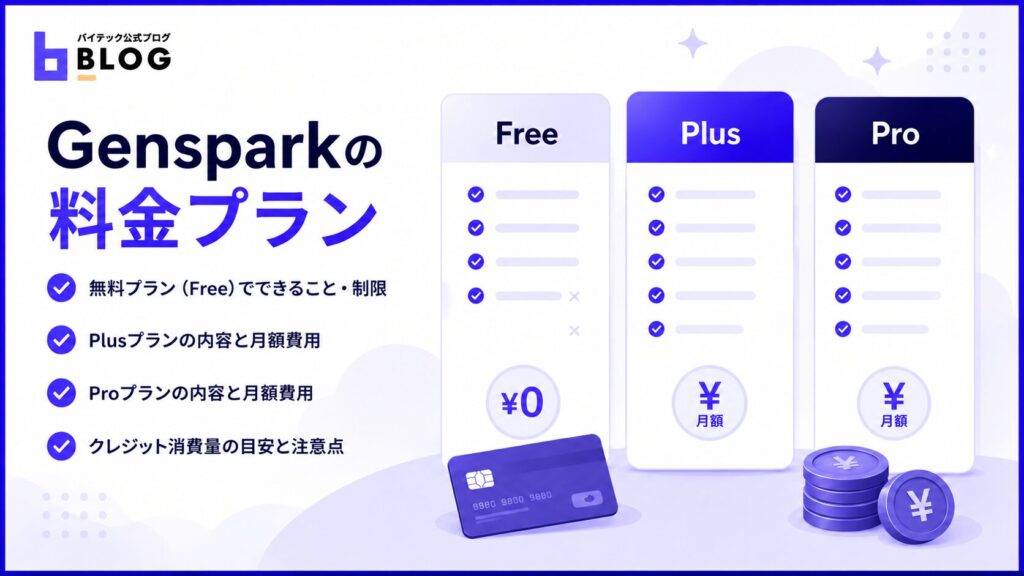 Gensparkの料金プラン