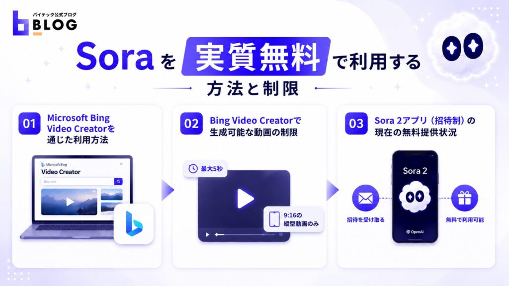 Soraを実質無料で利用する方法と制限
