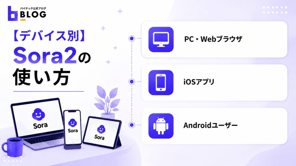 【デバイス別】Sora2の使い方