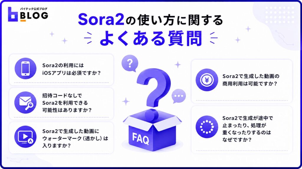 Sora2の使い方に関するよくある質問