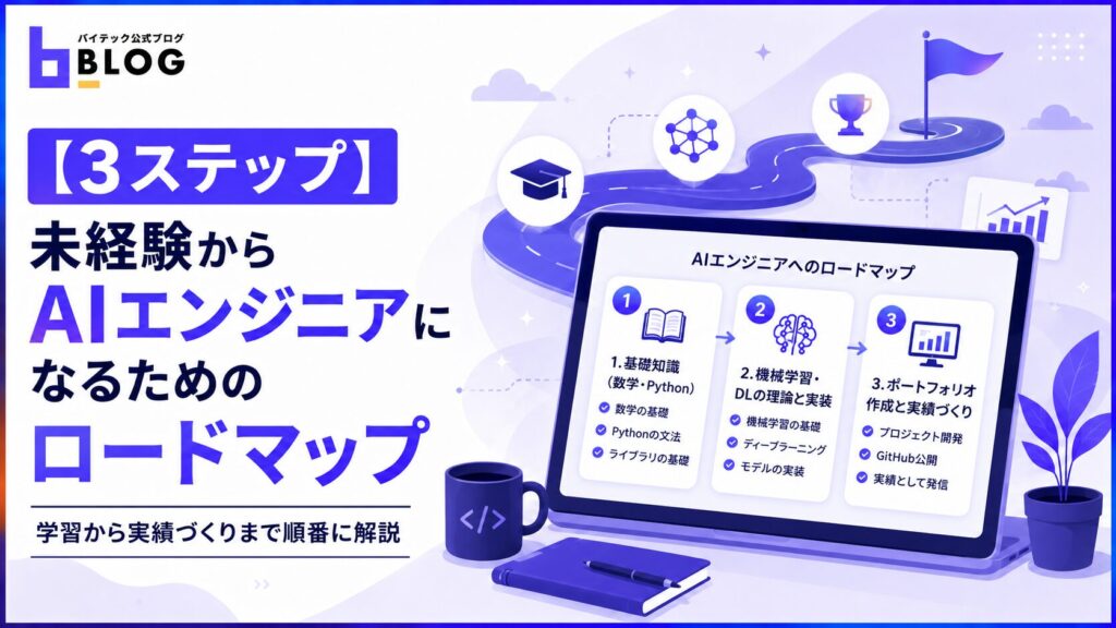 【3ステップ】未経験からAIエンジニアになるためのロードマップ